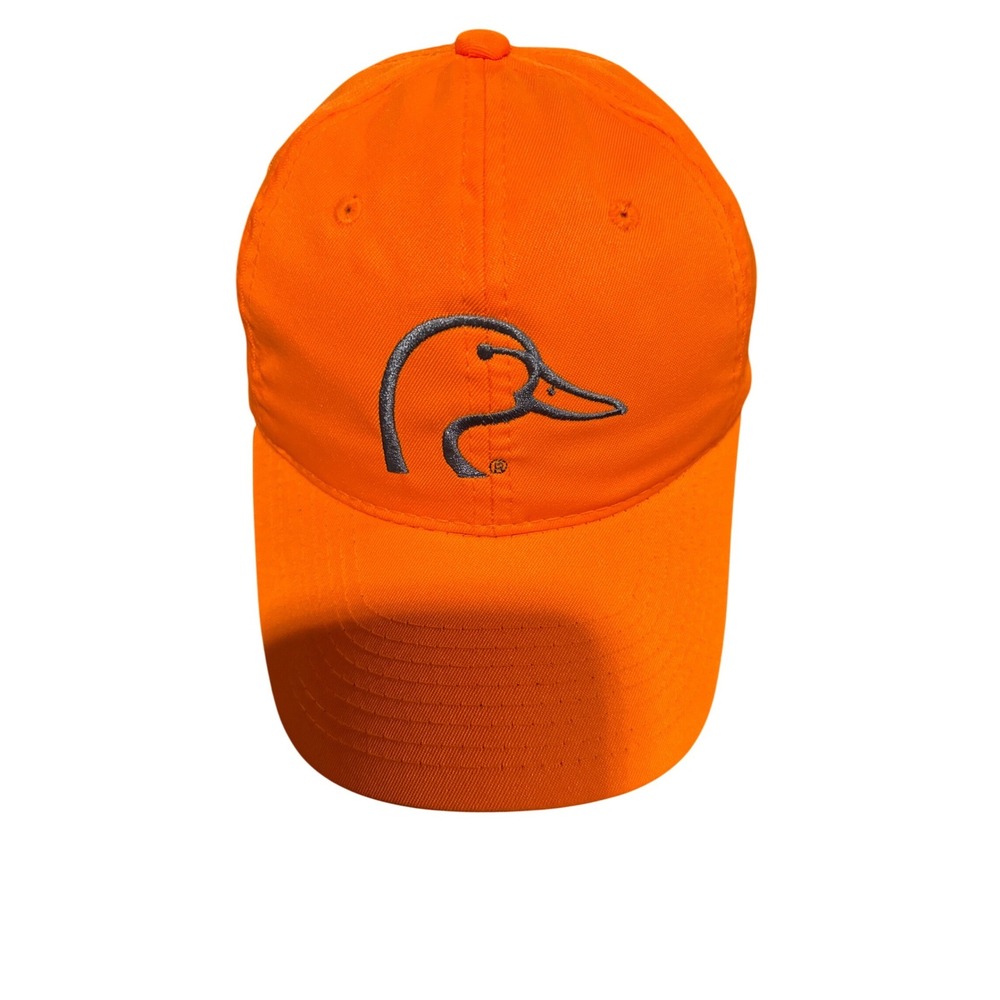 Ducks Unlimited Orange Hunting Hat Adjustable Mallard Logo Outdoor Cap Mens